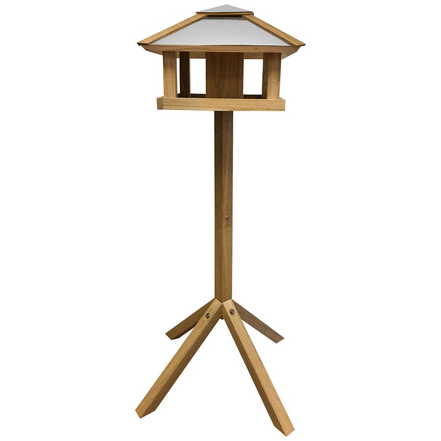 Gardenlife Bird table egetræ square med silo