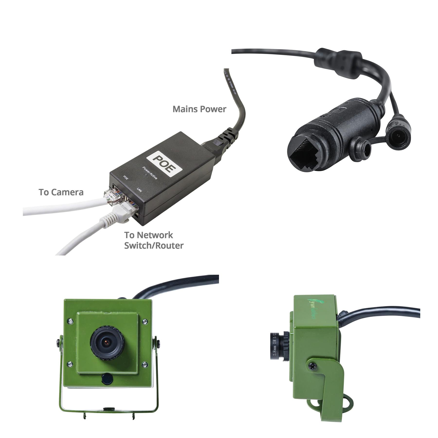 Green Feathers HD kamera med netværkskabel til redekasser