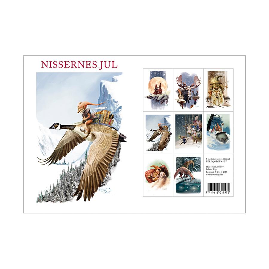 Nissernes jul af Per O. Jørgensen 8 stk postkort
